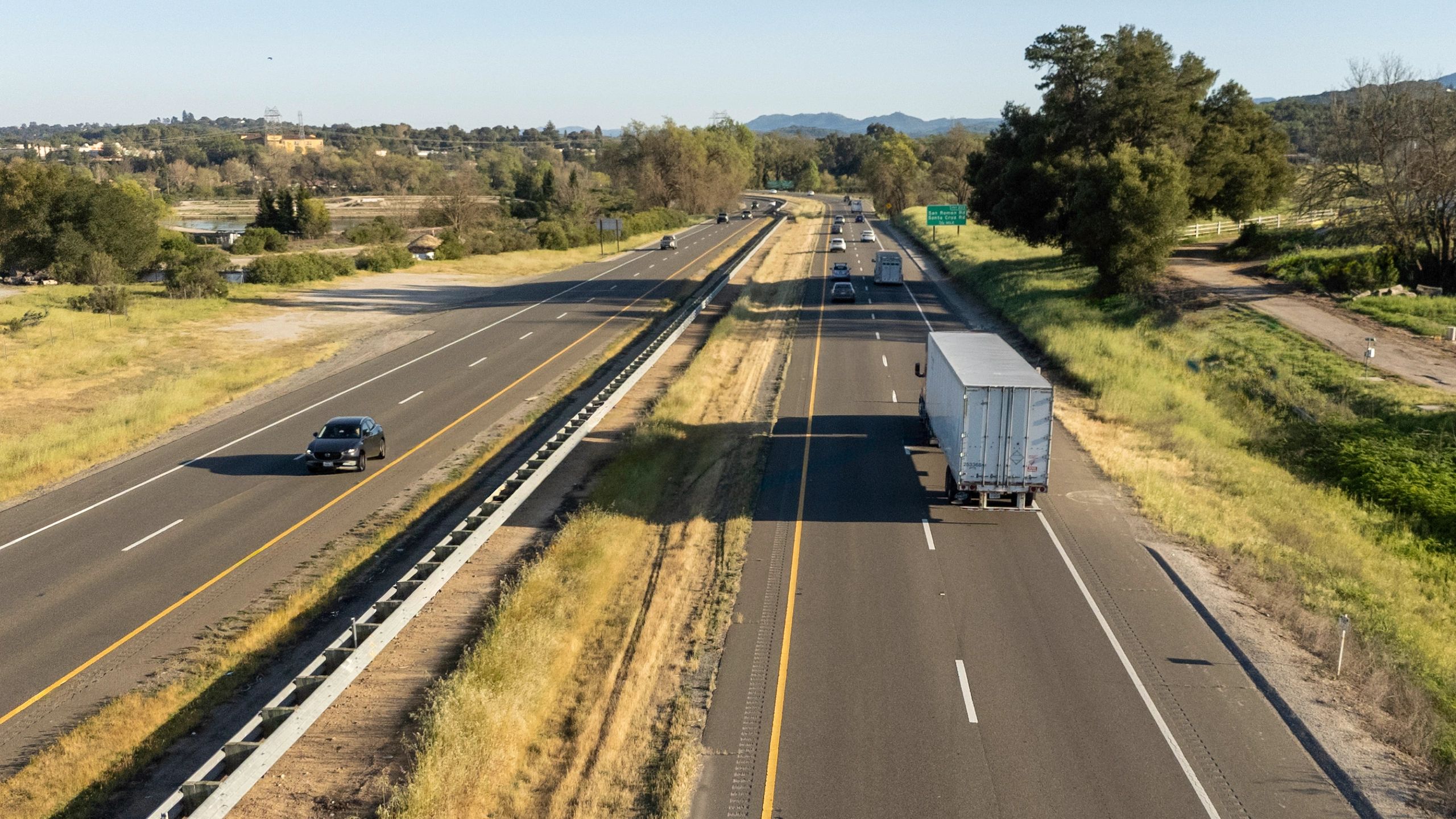 Road logistics image supporting export service inquiry call to action